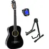 Image de LaPaz 002 BK guitare classique format 1/2 noire + stand + accordeur