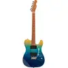 Image de Fazley Sunrise Series Tide Blue Ocean Fade guitare électrique avec housse deluxe