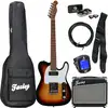 Image de Fazley Sunset Series Tempest 90 3-Color Sunburst pack débutant guitare électrique