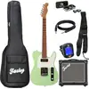 Image de Fazley Sunset Series Tempest 90 Surf Green pack débutant guitare électrique