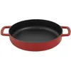 Image de Combekk Poêle en fonte - 100% recyclée - Fabriquée aux Pays-Bas - 24 cm - 2 poignées latérales - Pour tous types de feux - Rouge