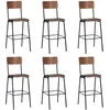 Image de vidaXL Chaises de bar lot de 6 contreplaqué solide et acier