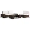 Image de vidaXL Salon de Jardin 4 pcs Mobilier de Patio Meubles de Terrasse Mobilier de Jardin Meubles d'Extérieur Arrière-Cour Résine Tressée Marron