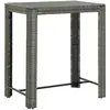 Image de vidaXL Table de bar de jardin Gris 100x60,5x110,5 cm Résine tressée