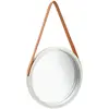 Image de vidaXL Miroir mural avec sangle 40 cm Argenté
