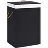 Image de vidaXL Panier à linge avec une seule section bambou noir