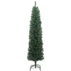 Image de Sapin de Noël artificiel mince avec support vert 240 cm PVC