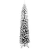 Image de Sapin de Noël artificiel mince flocon de neige vert 240 cm PVC