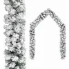 Image de vidaXL Guirlande de Noël avec Neige Floquée Artificielle Décoration de Guirlande Ornement Jardin Arrière-Cour Extérieur en Plein Air Vert 10 m PVC