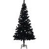 Image de vidaXL - vidaXL Künstlicher Weihnachtsbaum mit Ständer Schwarz 210 cm PVC