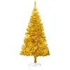 Image de Sapin de Noël Artificiel avec Support Doré 180 cm Pet