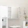 Image de vidaXL Armoire à miroir de salle de bain Blanc Bois d’ingénierie