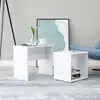 Image de vidaXL Ensemble de table basse Blanc 48x30x45 cm Bois d'ingénierie