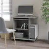Image de vidaXL Bureau d'ordinateur Gris béton 80x50x75 cm Bois d'ingénierie