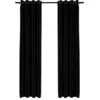 Image de Rideaux occultants Aspect lin avec oeillets 2 pcs Noir 140x225cm