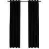 Image de Rideaux occultants Aspect lin avec oeillets 2 pcs Noir 140x245cm