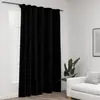 Image de vidaXL Rideau occultant d'aspect de lin avec crochets Noir 290x245 cm