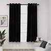 Image de vidaXL Rideaux occultants Aspect de lin 2 pcs Anthracite 140x175 cm