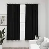 Image de vidaXL Rideaux occultants aspect lin crochet 2pcs Anthracite 140x175cm