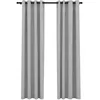 Image de vidaXL 2X Rideaux Occultants Aspect de Lin avec  illets Rideaux de Fenêtre Salon Salle de Séjour Chambre à Coucher Maison Intérieur Gris 140x225 cm
