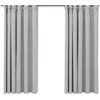 Image de vidaXL 2X Rideaux Occultants Aspect de Lin avec Crochets Rideaux de Fenêtre Salon Salle de Séjour Chambre à Coucher Maison Intérieur Gris 140x175 cm