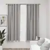 Image de vidaXL Rideaux occultants aspect lin avec crochets 2pcs Gris 140x175cm