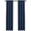 Image de vidaXL 2X Rideaux Occultants Aspect de Lin avec  illets Rideaux de Fenêtre Salon Salle de Séjour Chambre à Coucher Maison Intérieur Bleu 140x245 cm