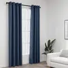 Image de vidaXL Rideaux occultants Aspect lin avec oeillets 2 pcs Bleu 140x245cm