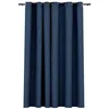 Image de Rideau occultant Aspect de lin avec oeillets Bleu 290x245 cm