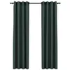 Image de vidaXL 2X Rideaux Occultants Aspect de Lin avec  illets Rideaux de Fenêtre Salon Salle de Séjour Chambre à Coucher Maison Intérieur Vert 140x225 cm