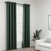 Image de vidaXL Rideaux occultants Aspect lin avec oeillets 2 pcs Vert 140x225cm