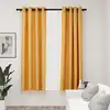 Image de vidaXL Rideaux occultants Aspect lin à oeillets 2 pcs Jaune 140x175 cm