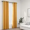 Image de vidaXL Rideaux occultants Aspect lin à oeillets 2 pcs Jaune 140x225 cm
