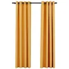 Image de vidaXL 2X Rideaux Occultants Aspect de Lin à  illets Rideaux de Fenêtre Salon Salle de Séjour Chambre à Coucher Maison Intérieur Jaune 140x245 cm