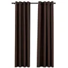 Image de Rideaux occultants Aspect lin avec oeillets 2pcs Taupe 140x225cm