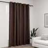 Image de vidaXL Rideau occultant Aspect de lin avec oeillets Taupe 290x245 cm