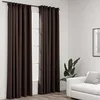 Image de Rideaux occultants aspect lin et crochets 2 pcs Taupe 140x225cm
