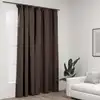 Image de vidaXL Rideau occultant d'aspect de lin avec crochets Taupe 290x245 cm