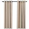 Image de vidaXL 2X Rideaux Occultants Aspect de Lin avec  illets Rideaux de Fenêtre Salon Salle de Séjour Chambre à Coucher Maison Intérieur Beige 140x175 cm