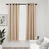 Image de vidaXL Rideaux occultants aspect lin avec oeillets 2pcs beige 140x175cm