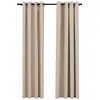Image de vidaXL 2X Rideaux Occultants Aspect de Lin avec  illets Rideaux de Fenêtre Salon Salle de Séjour Chambre à Coucher Maison Intérieur Beige 140x225 cm