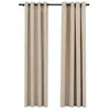 Image de Rideaux occultants aspect lin avec oeillets 2pcs beige 140x245cm