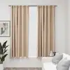 Image de vidaXL Rideaux occultants aspect lin et crochets 2 pcs beige 140x175cm