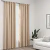 Image de vidaXL Rideaux occultants aspect lin et crochets 2 pcs beige 140x225cm
