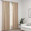 Image de vidaXL Rideaux occultants aspect lin et crochets 2 pcs Beige 140x245cm