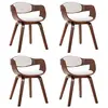 Image de vidaXL 4X Bois Courbé Chaises de Salle à Manger Sièges de Cuisine Chaises à Dîner Sièges de Repas Chaises de Cuisine Intérieur Maison Similicuir
