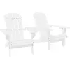 Image de vidaXL Chaises de jardin Adirondack avec table bois de sapin blanc