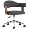 Image de vidaXL Chaise Pivotante de Bureau Siège de Salon Chaise de Salle de Séjour Ergonomique Chambre Maison Intérieur Gris Tissu Bois Courbé