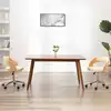 Image de vidaXL Chaise pivotante de bureau Crème Bois courbé et similicuir