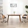 Image de vidaXL Chaise pivotante de bureau Noir Bois courbé et similicuir